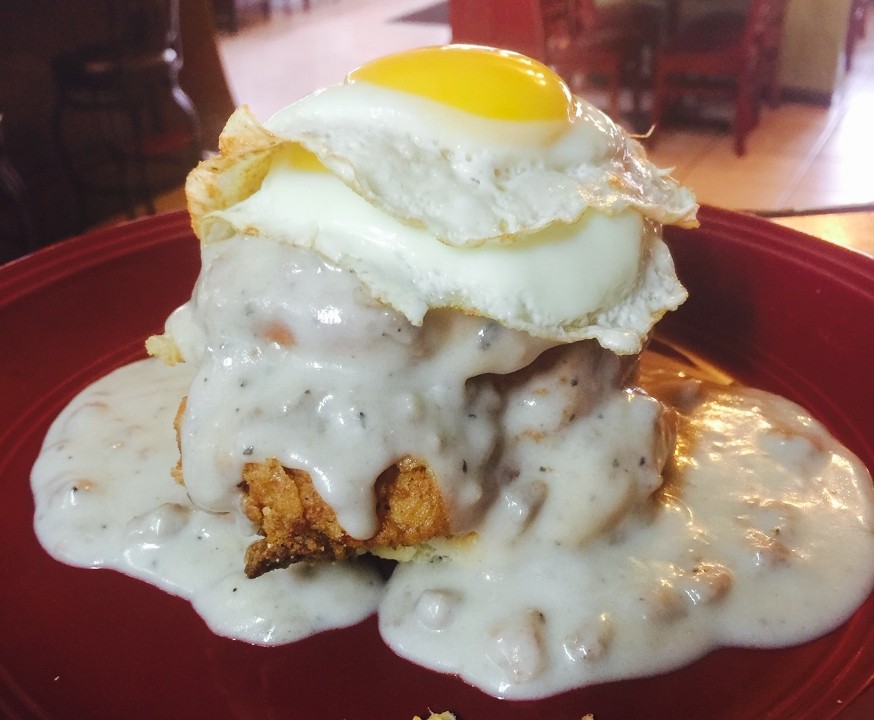 COUNTRY-FRIED CHICKEN AND BISCUIT