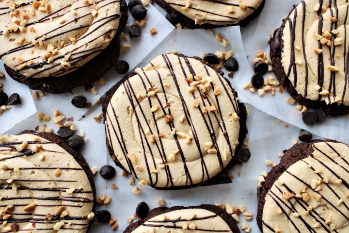 Frosted Peanut Butter Chocolate Cookie