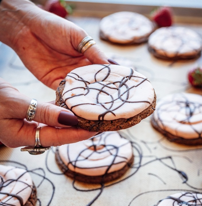 Strawberry Frosted Chocolate Cookie