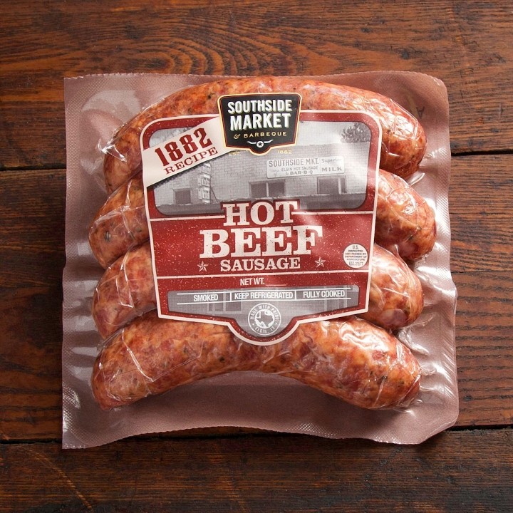 1882 Hot Beef Smoked Sausage, 13.3 oz. Pack