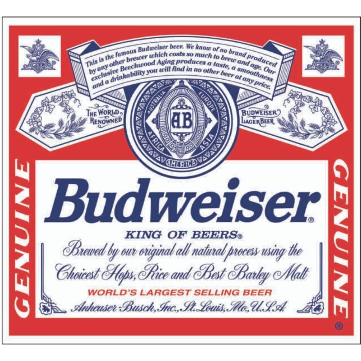 Budweiser, 12 oz beer (5.0%)