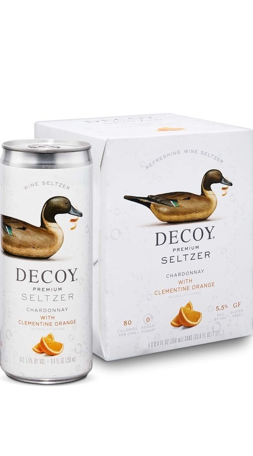 Decoy Premium Wine Seltzer Chardonnay with Clementine Orange 8.4 oz.