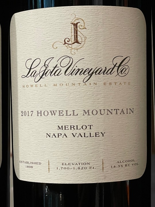 La Jota "Howell Mtn. Estate" Merlot 2017