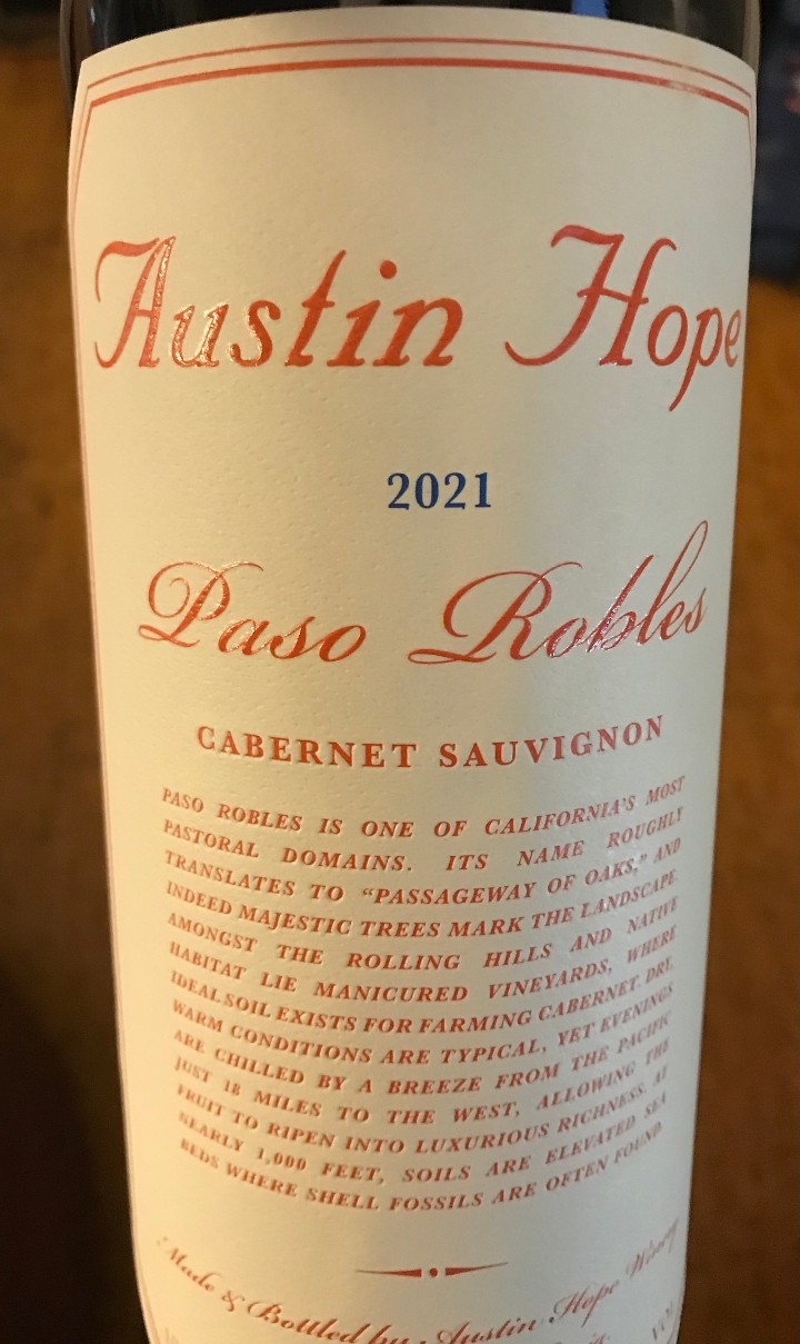 Austin Hope Cabernet Sauvignon 1 Liter 2021