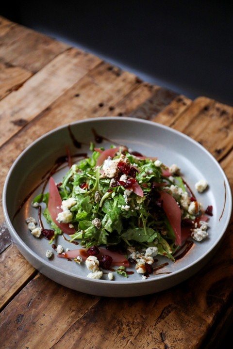 Red Wine Poached Pear & Bleu Salad