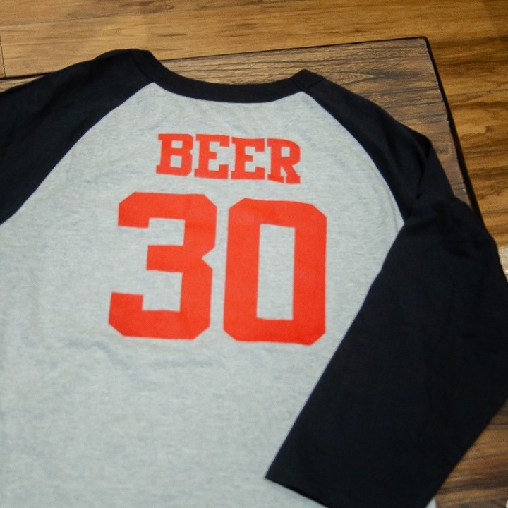 3/4 Sleeve Baseball Tee - Beer 30