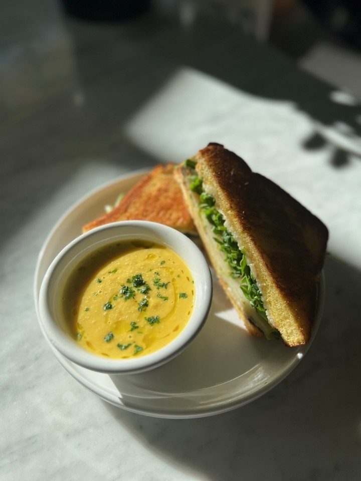 Grilled Cheese & Butternut Parsnip Soup - Flatiron
