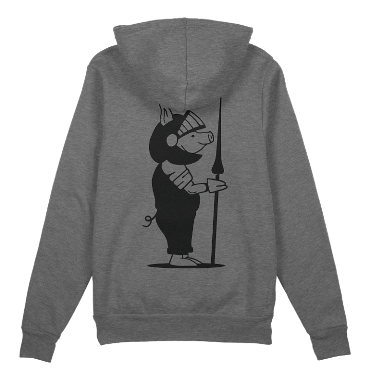 Grey pullover hoodie