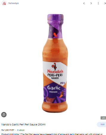 Nandos Peri Peri Sauce Garlic 125g