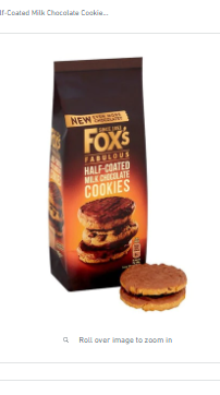 Fox's Half Coated Milk Chocolate Cookies 175g