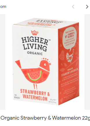 Higher Living Organic Strawberry & Watermelon 15 Tea Bags 22g
