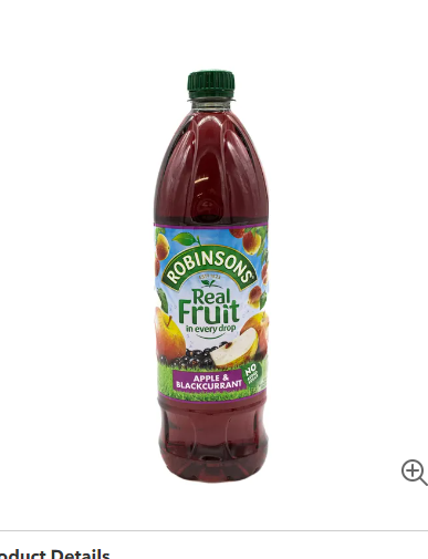 A Taste of Britain - Robinsons Cordial Apple and Blackcurrant 1 Liter