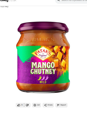 Pataks Mango Chutney Mild 340g