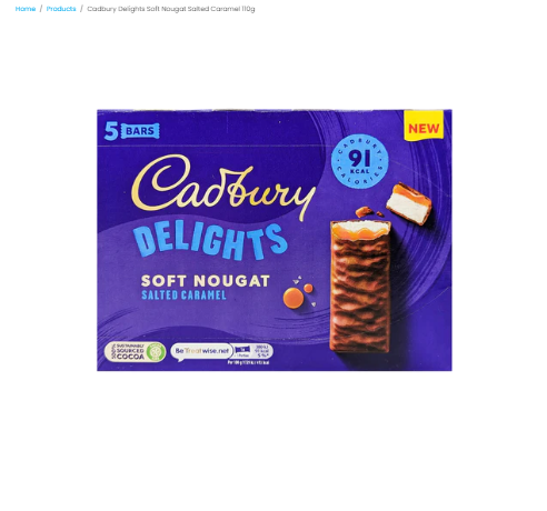 Cadbury Delights Salted Caramel Bars 5 Pack