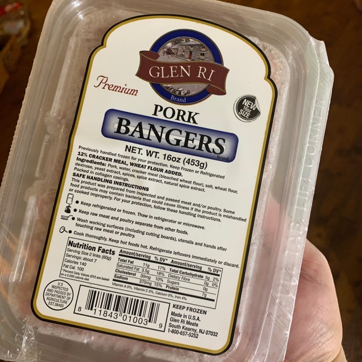 Glen Ri Bangers Sausages 454g Frozen
