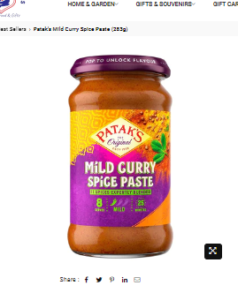Pataks Mild Curry Spice Paste 283g