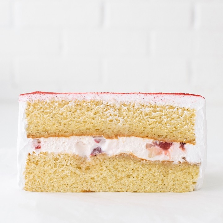 Strawberry Chiffon Cake Slice