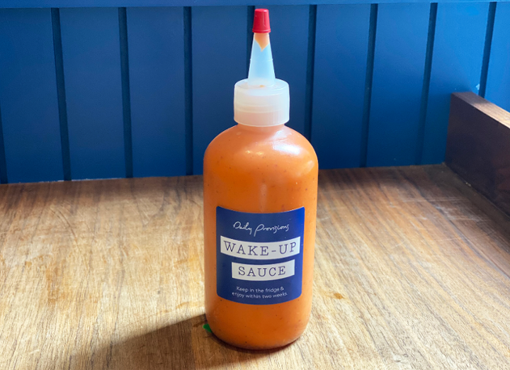 Bottle of Wake-Up Sauce