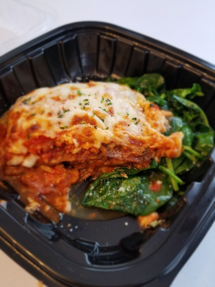 GF Eggplant parmesan with Spinach