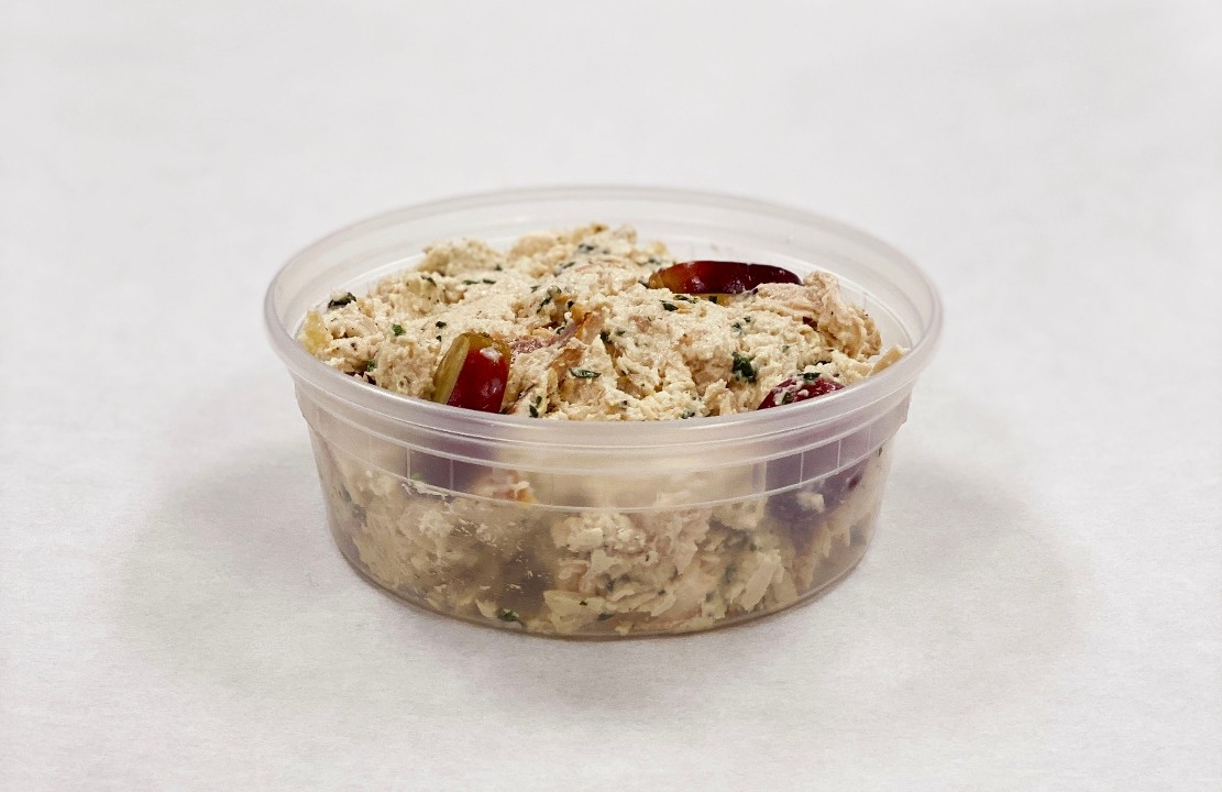container of smoked chicken salad