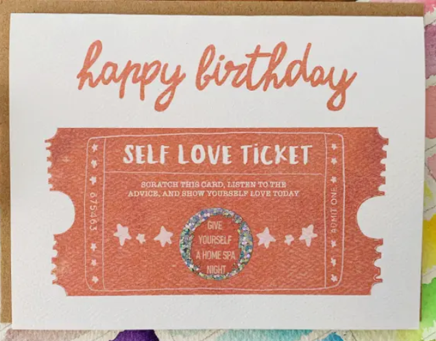 Scratch -Off Self Love Birthday Card