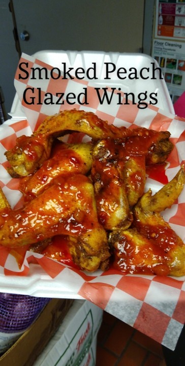 Smoked Peach Glazed Wings