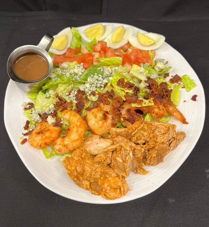 Peruvian Chicken & Blackened Shrimp Cobb Salad