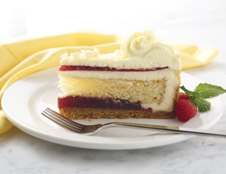 4 Layer Lemon Raspberry Cheesecake