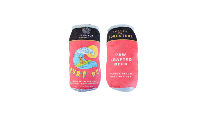 Surf Pup Beer Can Dog Toy