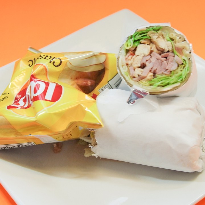 Chicken Cordon Blue Wrap (Chicken, Ham, American, Lettuce, Tomatoes)