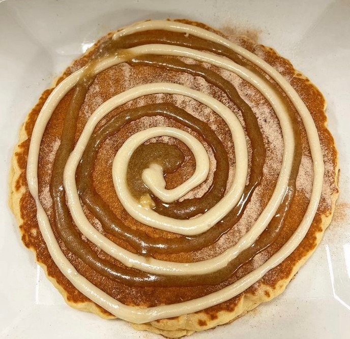 Single Cinnamon Roll Pancake