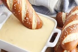 Pretzel Bread , Cheese sauce & Bavarian mustard