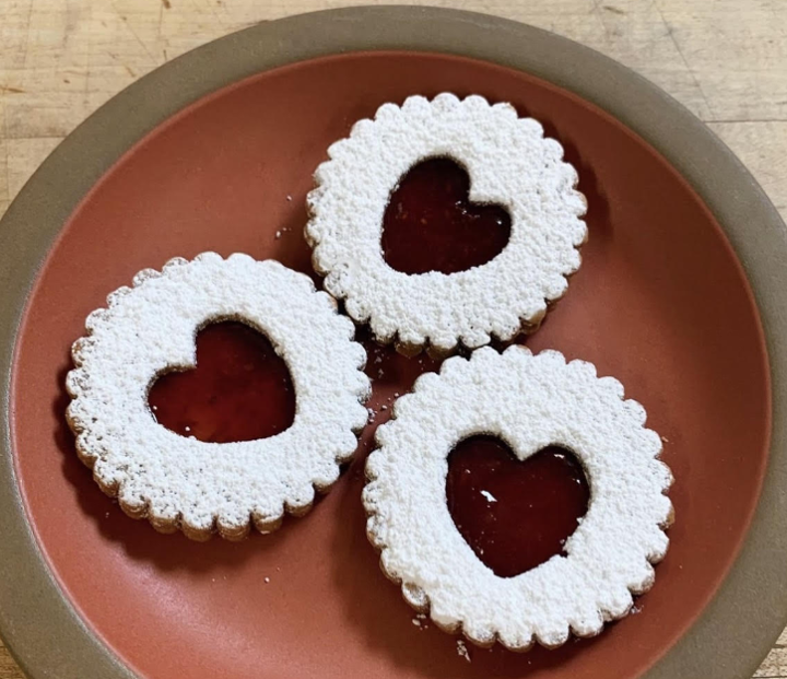 HEART SHAPED LINZER COOKIES