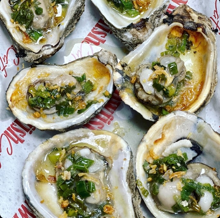 Scallion Oil Grilled Oysters
