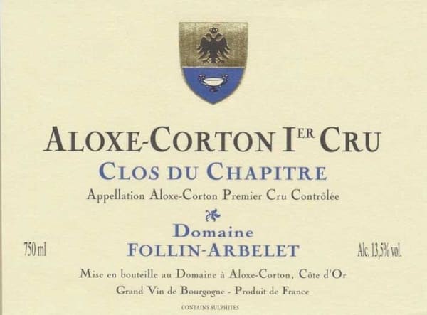 Domaine Follin-Arbelet Aloxe-Corton 1er Cru 'Clos du Chapitre' 2020