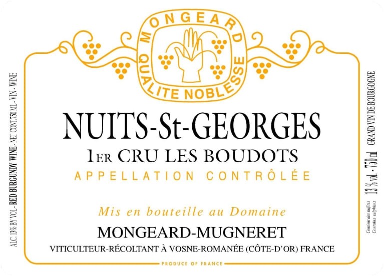 Mongeard-Mugneret  Nuits St. Georges 'aux Boudots' 1er Cru 2020