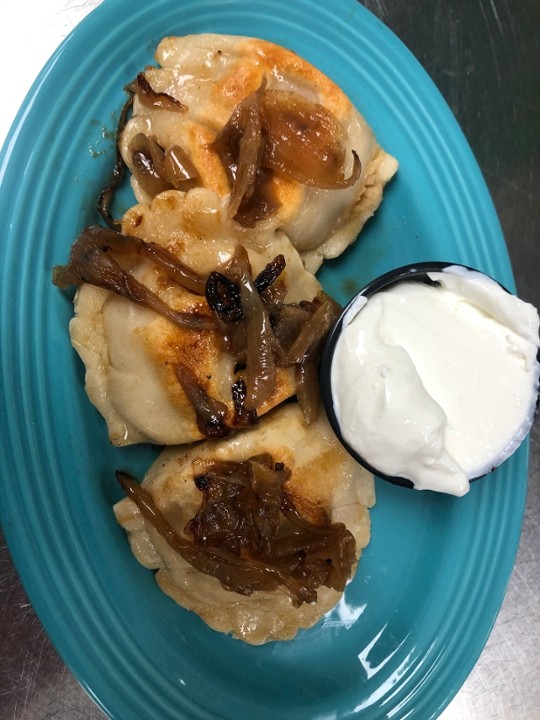 PIEROGIES + ONIONS