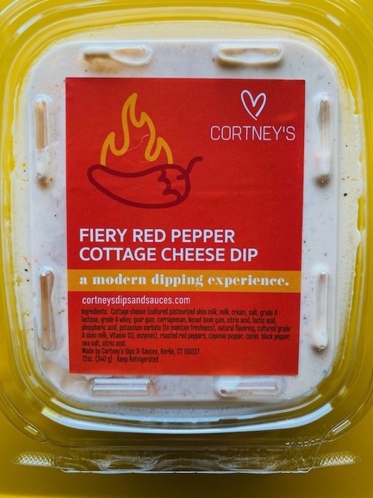 Fiery red pepper cottage cheese dip