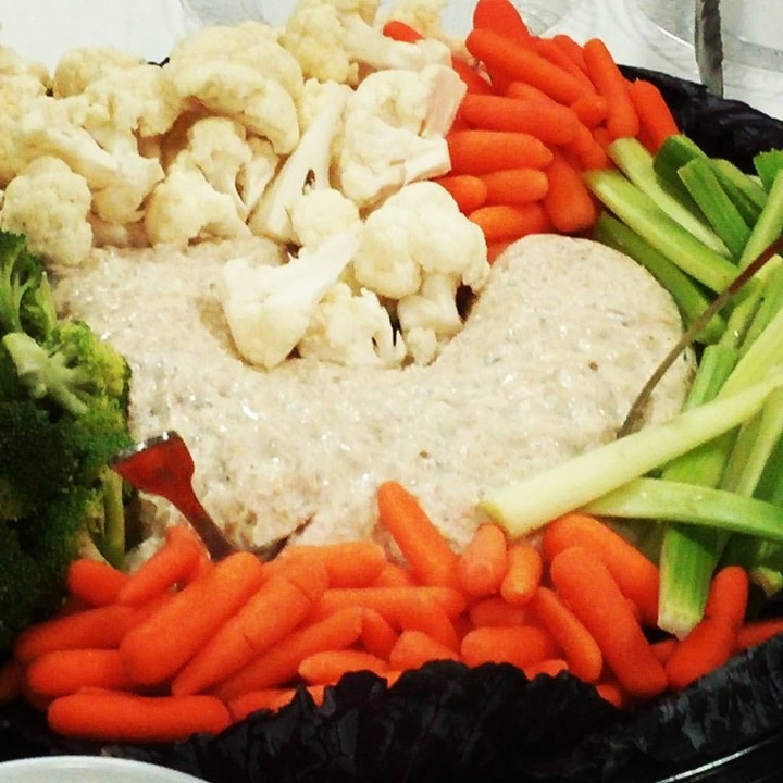 Salmon Mold & Crudités (Veggies) Party Platter