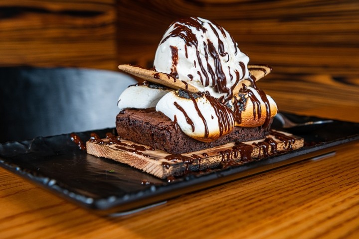 Cedar Plank Smores Brownies