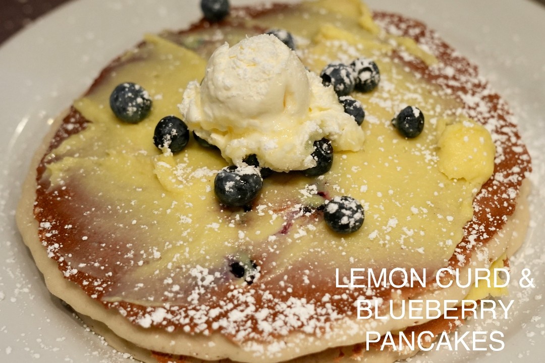 Lemon Curd & Blueberry Pancakes