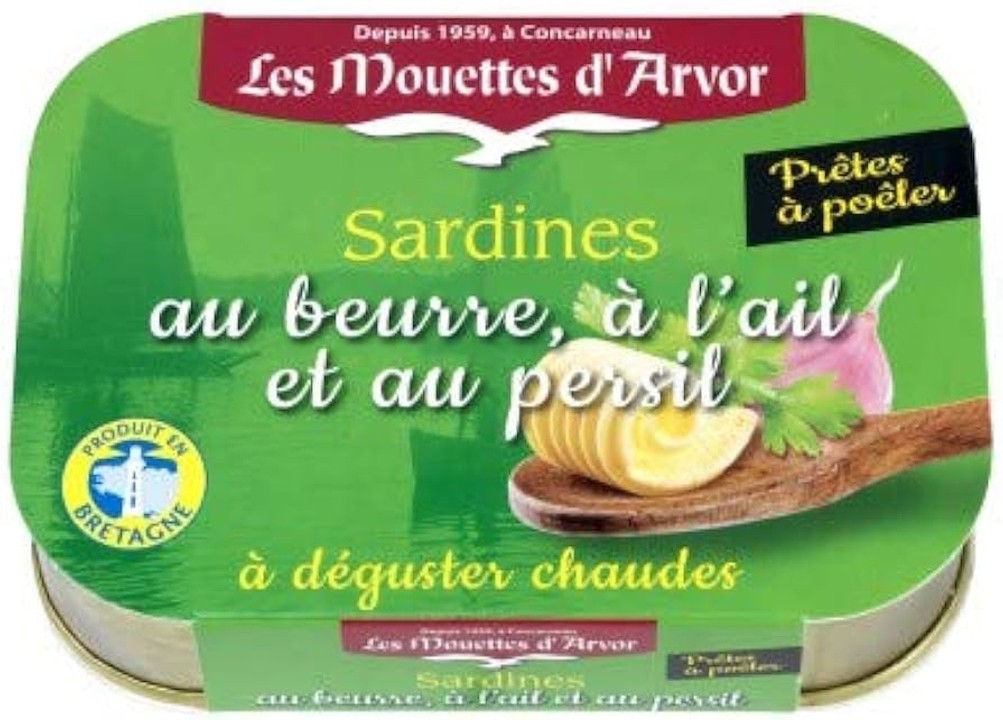 Warm Sardines in Garlic and Basil:  Mouettes D'Arvor