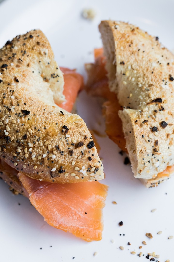Bagel w/ Sliced Lox + Cream Cheese