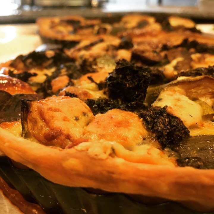 Vegetarian Quiche - Grilled Zuccinni, Red Peppers, Feta