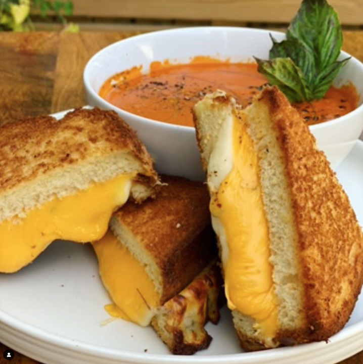 Brioche Double-Grilled Cheese Sandwich & Tomato Soup