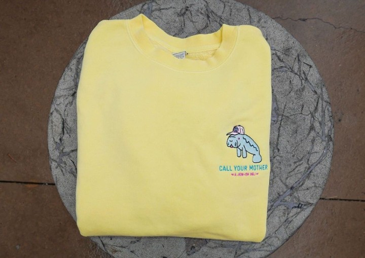 Yellow Crewneck Manatee Sweatshirt