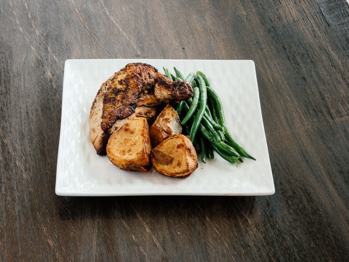 Oven Roasted Airline Chicken w/Roasted Potatoes & Green Beans