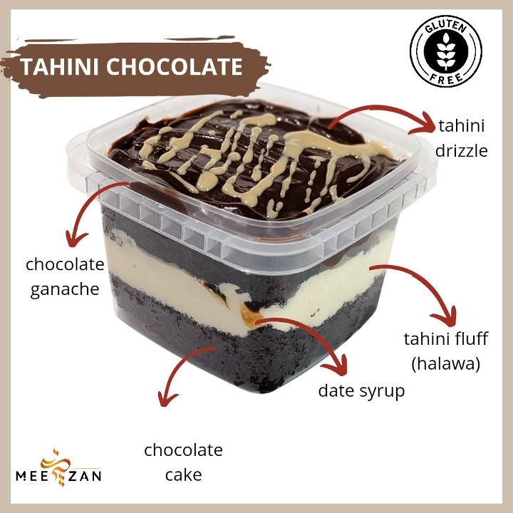 Tahini Chocolate Cake Cubed