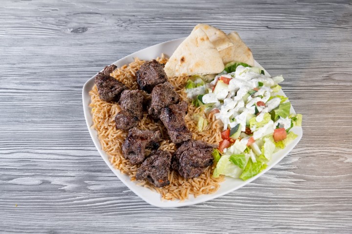 Lamb Kabob Rice Plate