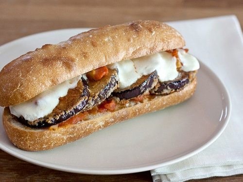 Homemade Eggplant Parm Sandwich